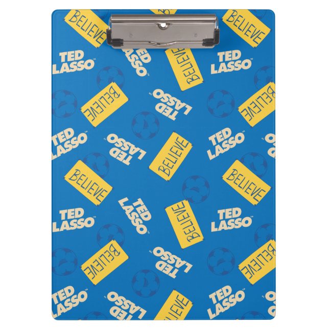 Ted Lasso | Believe Sign and Ball Toss Pattern Clipboard (Front)