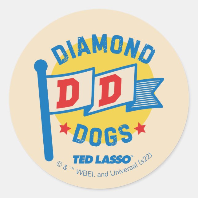 Ted Lasso | Diamond Dogs Pennant Graphic Classic Round Sticker (Front)