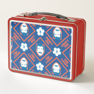Ted Lasso Face and Ball Diamond Pattern Metal Lunch Box