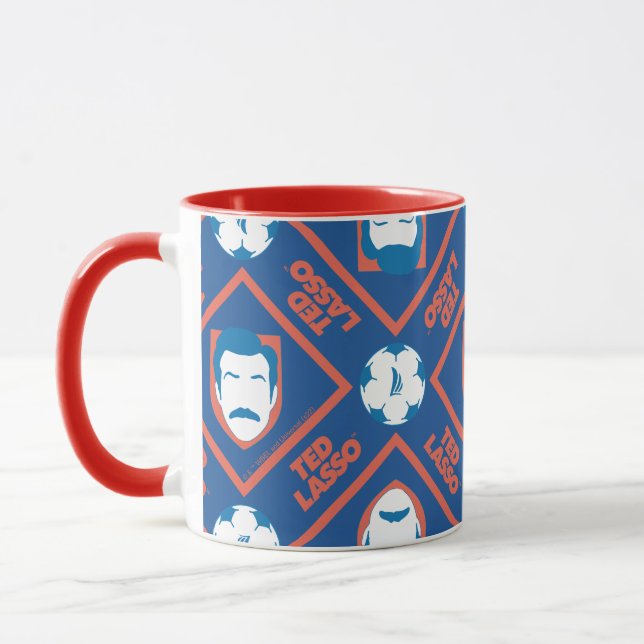 Ted Lasso | Face and Ball Diamond Pattern Mug (Left)