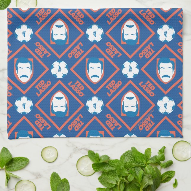 Ted Lasso | Face and Ball Diamond Pattern Tea Towel (Folded)