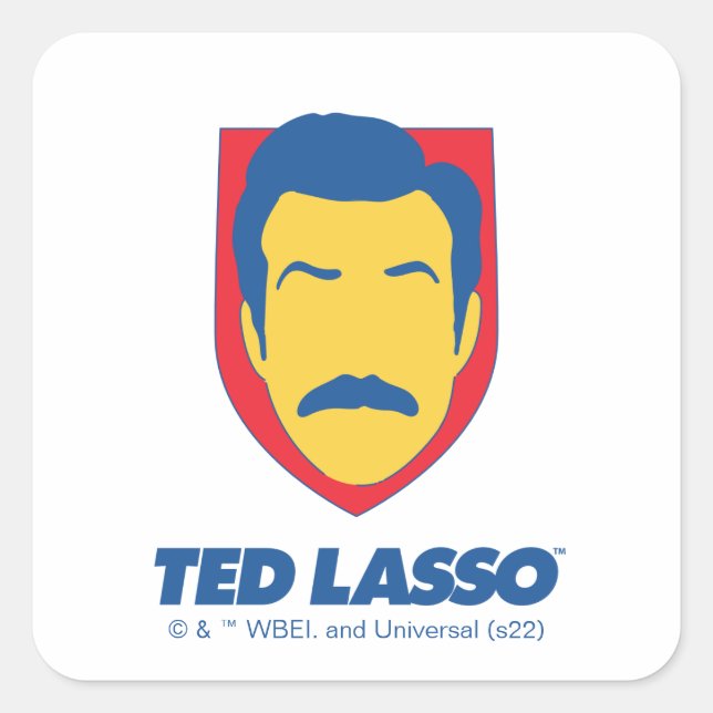 Ted Lasso | Face Icon Square Sticker (Front)