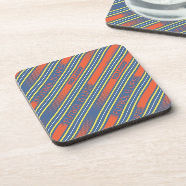 Ted Lasso | Fútbol is Life Stripe Pattern Coaster (Left Side)