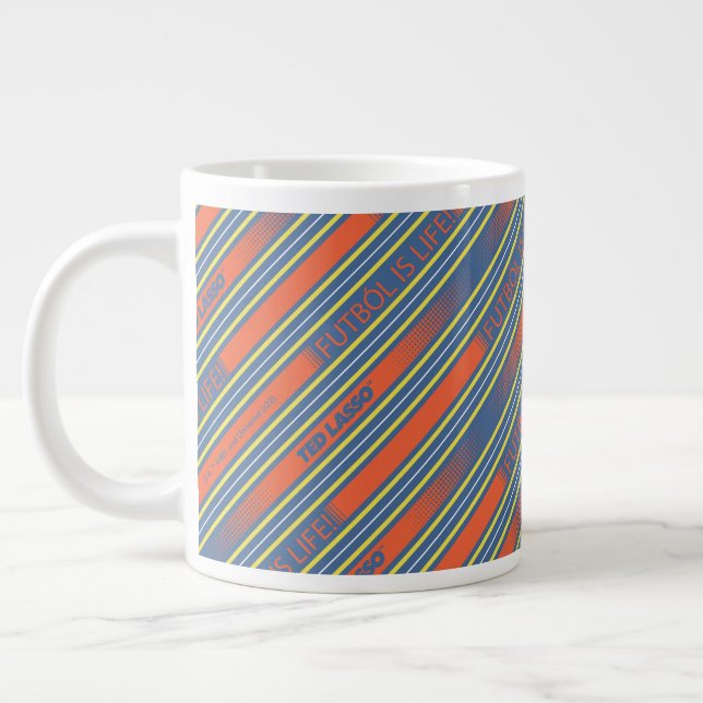 Ted Lasso | Fútbol is Life Stripe Pattern Large Coffee Mug (Left)