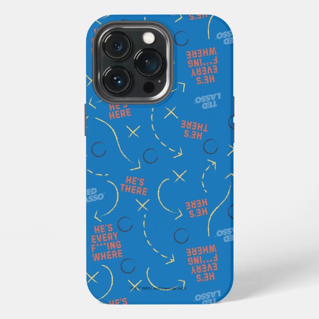 Ted Lasso | He's Here He's There Playbook Pattern iPhone Case (Back)