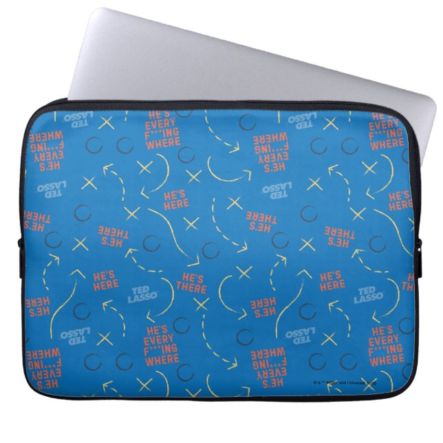 Ted Lasso | He's Here He's There Playbook Pattern Laptop Sleeve (Front)