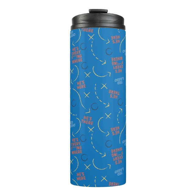 Ted Lasso | He's Here He's There Playbook Pattern Thermal Tumbler (Front)