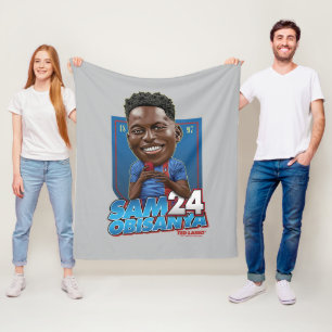 Ted Lasso Sam Obisanya Bobblehead Fleece Blanket