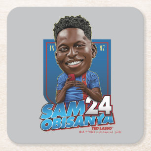 Ted Lasso Sam Obisanya Bobblehead Square Paper Coaster