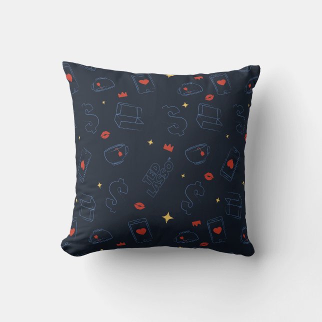 Ted Lasso | Tea and Biscuit Icon Toss Pattern Cushion (Front)