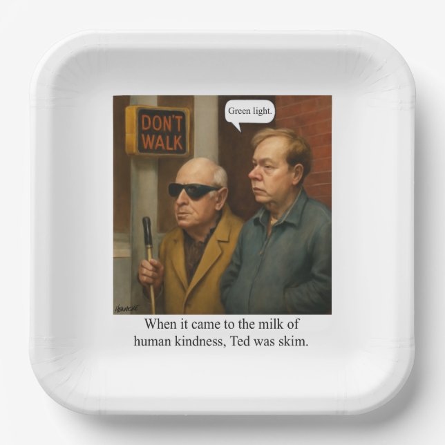 Ted was skim. T-Shirt Paper Plate (Front)