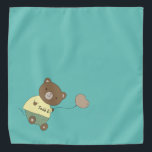 Tedd E. Teddy Bear Personalised Teal Pet Bandana<br><div class="desc">A teal background,  and a cute teddy bear with a pink nose... holding a balloon. On his belly,  he has your pet's name. Background colour is customisable,  as are the font,  font colour,  and name... using the edit menu. Make it your own!</div>