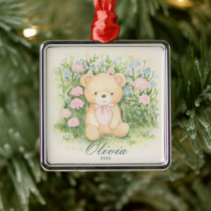 Tedder Bear Garden Metal Tree Decoration