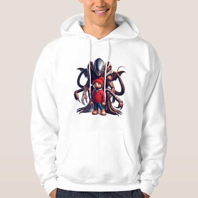 Teddy and Alien 004 Hoodie (Front)