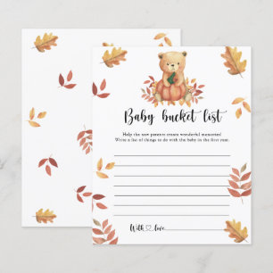 Teddy and Pumpkin - Baby bucket list