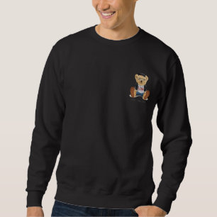 Teddy Attitude Bear Hat Sit Down Seat Glasses Jack Sweatshirt