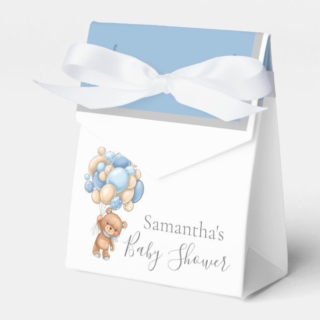 Teddy Balloon Bearly Wait Favour Box (Front Side)