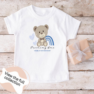 Teddy Bear 1st Birthday Blue Toddler T-Shirt