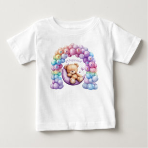 Teddy Bear 1st Birthday Colourful Balloons Baby T-Shirt