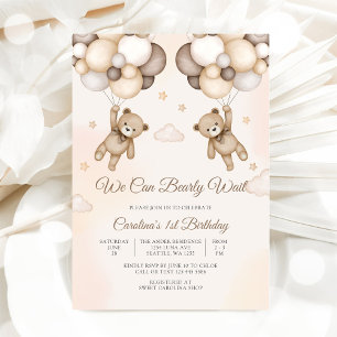Teddy Bear 1st Birthday Invitation
