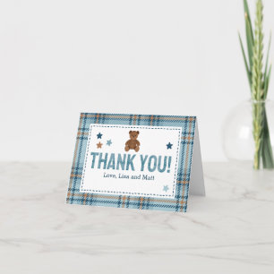 Teddy Bear 1st Birthday or Baby Shower Thank you  Card
