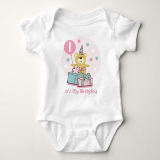 Teddy Bear 1st Birthday T-Shirt Baby Bodysuit