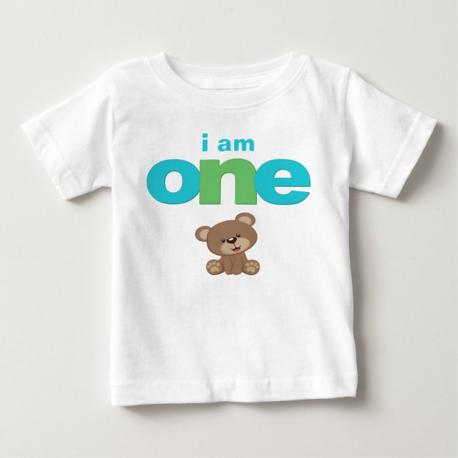 Teddy Bear 1st Birthday T-shirt Toddler Baby Kid (Front)