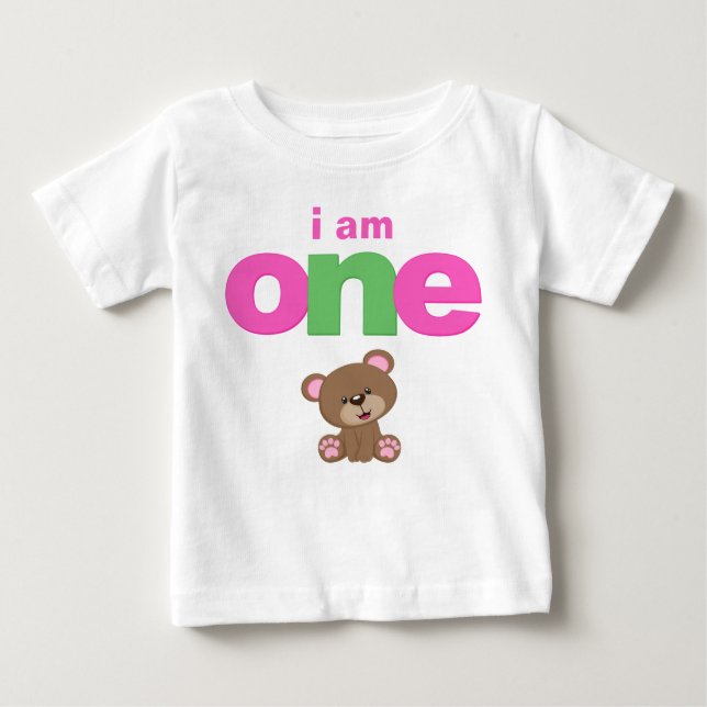 Teddy Bear 1st Birthday T-shirt Toddler Baby Kid (Front)