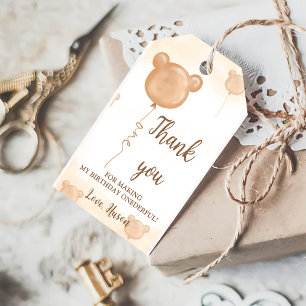 Teddy Bear 1st Birthday Thank You Tag