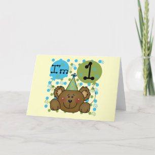 Teddy Bear 1st Birthday Tshirts and Gifts Card