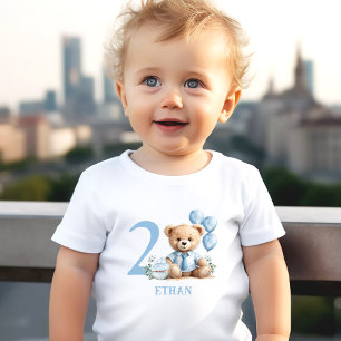 Teddy Bear 2nd Birthday Blue Toddler T-shirt