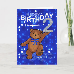 Teddy Bear 2nd Birthday for Boy Card