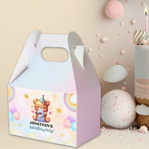 Teddy Bear 2nd Birthday Party   Rainbow & Balloons Favour Box