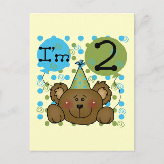 Teddy Bear 2nd Birthday Tshirts and Gifts Postcard