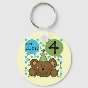 Teddy Bear 4th Birthday T-shirts and Gifts Key Ring