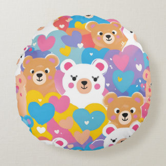 teddy bear adorable round cushion
