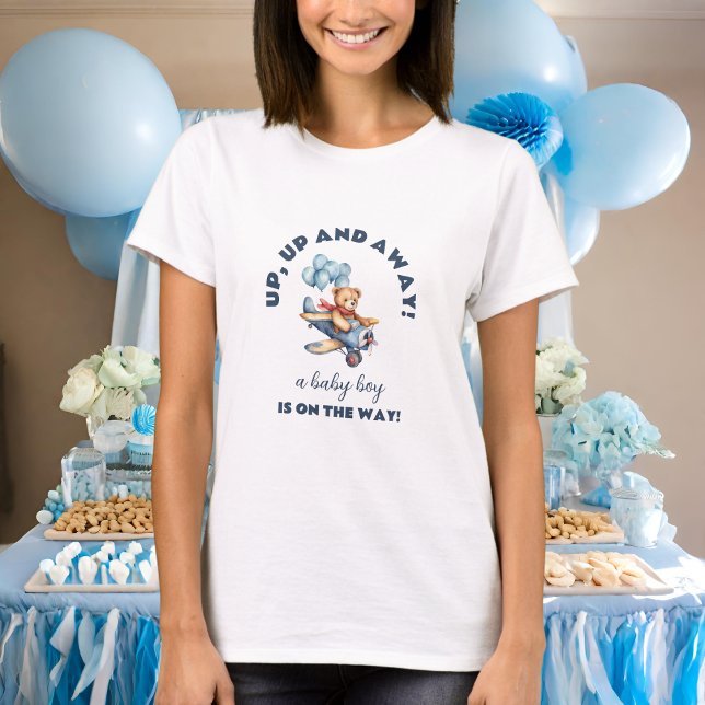 Teddy Bear Aeroplane Boy Baby Shower Mum to Be T-Shirt (Creator Uploaded)