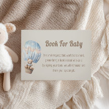 Teddy Bear Air Balloon Baby Shower Book Request