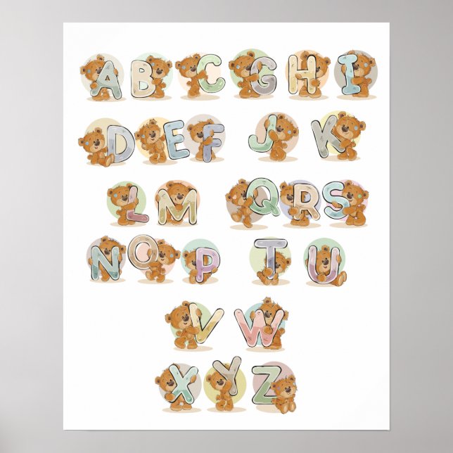 Teddy Bear Alphabet Poster (Front)