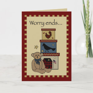Teddy Bear and Boxes, Country Thinking of You Card