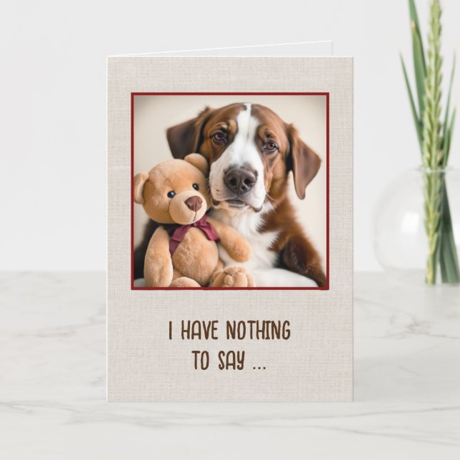 Teddy Bear and Dog Thinking Of You Card (Front)