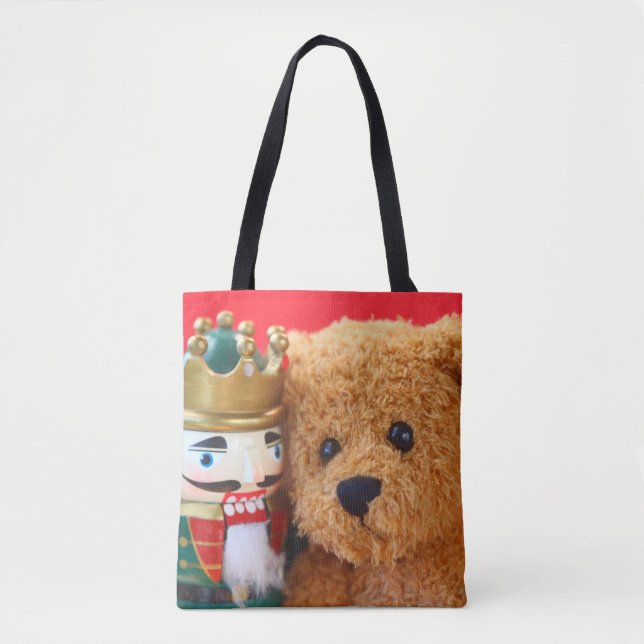 Teddy bear and nutcracker tote bag (Front)