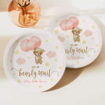 Teddy Bear and Pink Balloons Baby Shower Paper Plate<br><div class="desc">This is a Teddy Bear and Pink Balloons Themed Baby Shower Paper Plates. We can bearly wait!


girl baby shower,  girls girl's baby shower,  stuffed animal,  teddy bears,  we can barely wait</div>