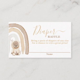 Teddy Bear and Rainbow Diaper Raffle Card
