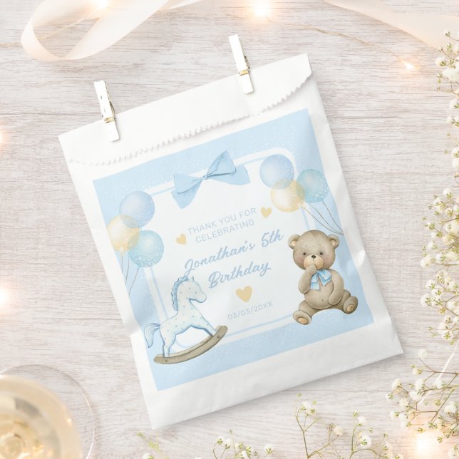 Teddy Bear And Rocking Horse Favour Bags (Clipped)