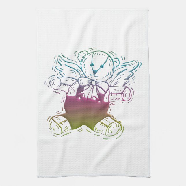 Teddy-Bear Angel Tea Towel (Vertical)