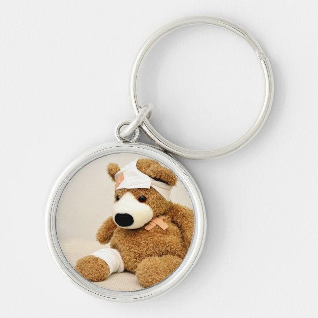 teddy bear animal custom personalise key ring (Front)