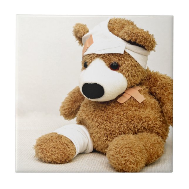 teddy bear animal custom personalise tile (Front)