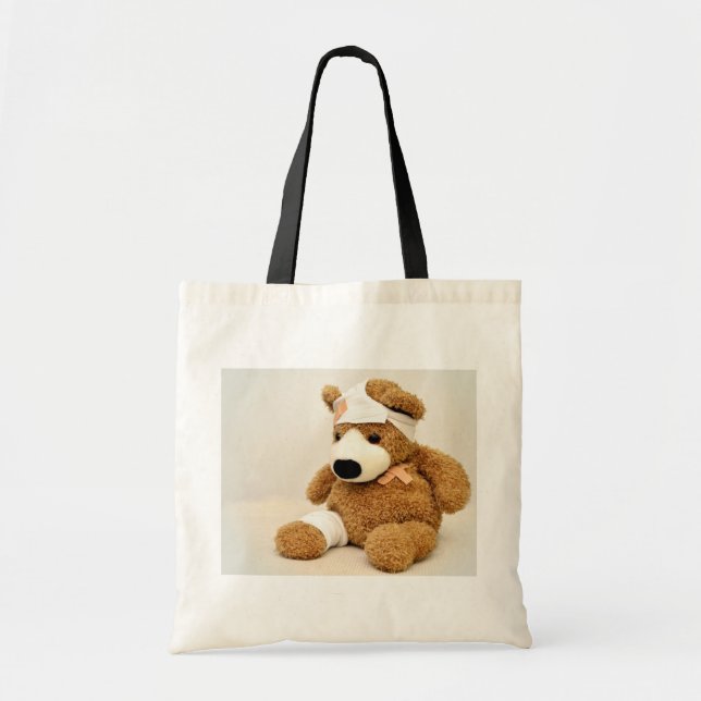 teddy bear animal custom personalise tote bag (Front)