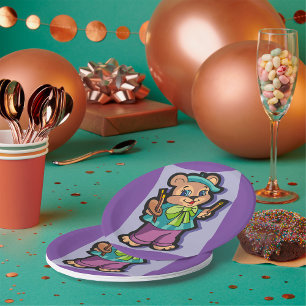 Teddy Bear Artist Paper Plate
